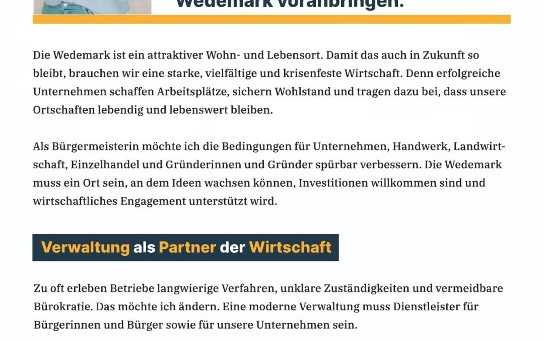Jessica Borgas für die Wirtschaft
