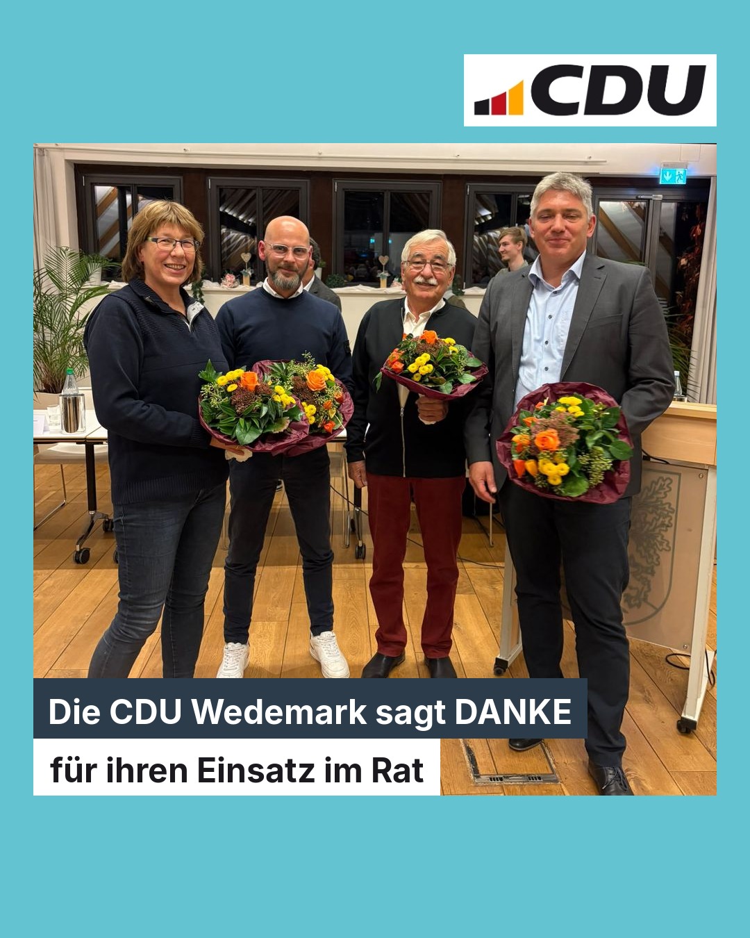 echt-verabschiedung-rat-final-2026-10-27-1 Maik Deneke, Hans-Henning Burtz, Dirk Gärtner und Susanne Brakelmann bei ihrer Verabschiedung aus dem Rat der Gemeinde Wedemark